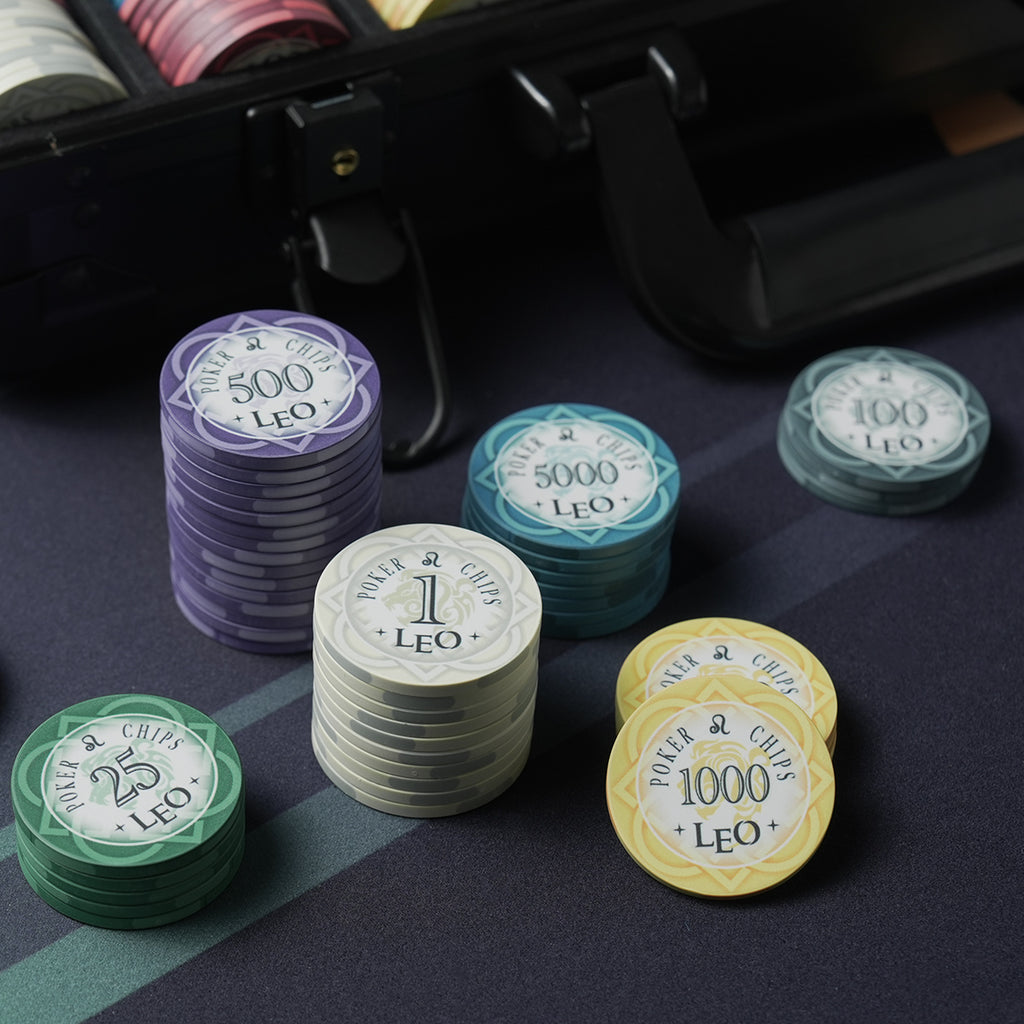 Leo Zodiac Ceramic Poker Chip Set
