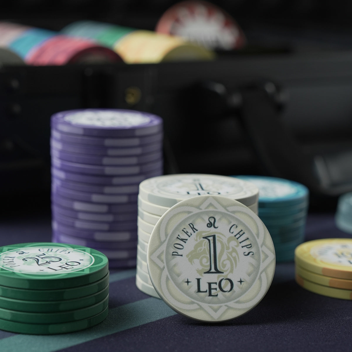 Leo Zodiac Ceramic Poker Chip Set