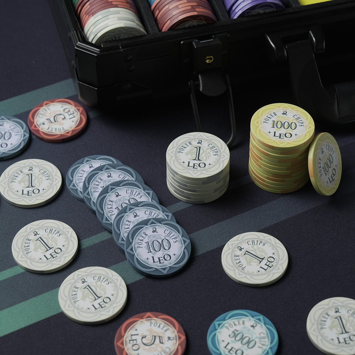 Leo Zodiac Ceramic Poker Chip Set